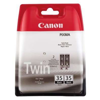 Canon 1509B029 Canon PGI-35 BK Twin-Pack schwarz Druckerpatronen, 2er-Set