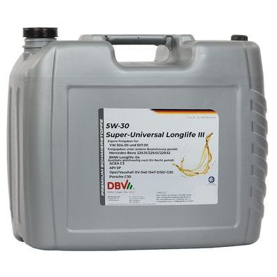 DBV 5W/30 Super-Universal Longlife III 20-Liter-Kanister