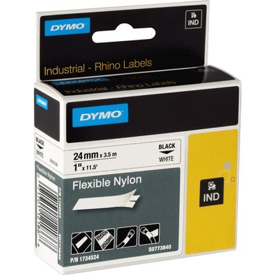 DYMO Schriftbandkassette 1734524 IND 24mmx35m schwarz auf weiß