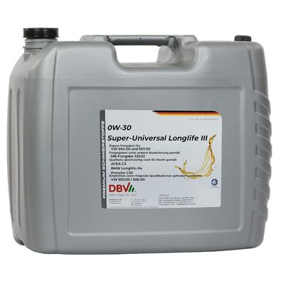 DBV 0W-30 Super-Universal Longlife III 20-Liter-Kanister