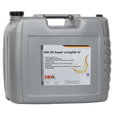 DBV 0W-20 Super Longlife IV 508.00/509.00 20-Liter-Kanister