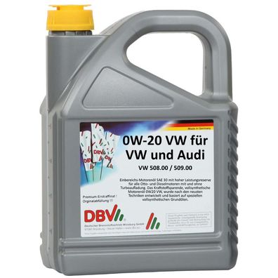 DBV 0W-20 Super Longlife IV 508.00/509.00 4 x 5-Liter-Kanister