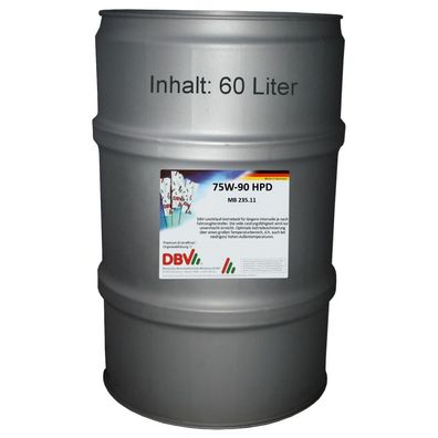 DBV 75W-90 HPD MB 235.11 (teilsynthetisch) 60-Liter-Fass