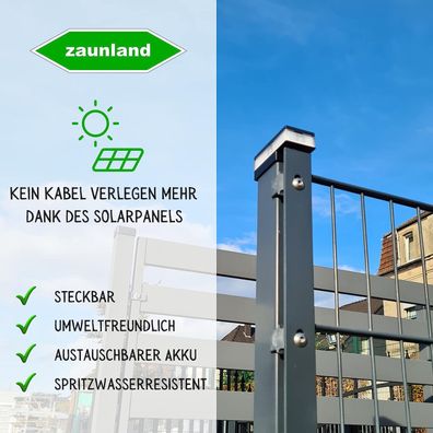 Solar Kappe LED Zaunpfostenleuchte "ULI" für 60 x 40 mm Pfosten