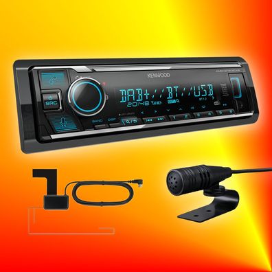 Kenwood KMM-BT508 DAB+ Autoradio DAB-Antenne Mikrofon Bluetooth Alexa VarioColor