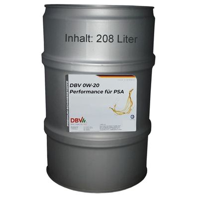 DBV 0W-20 Performance für PSA 208-Liter-Fass