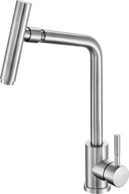 Küchenarmatur Steely, chrom 360, 40cm, Wasserhahn, Spültischarmatur, Mischbatterie