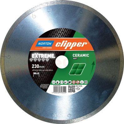 Norton Clipper Diamanttrennscheibe Extreme Ceramic Soft Ø 230 x 25,4 70184603235