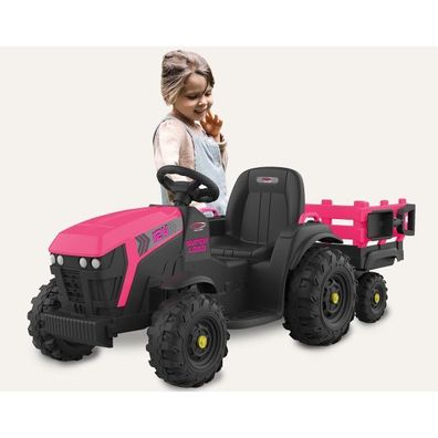 Ride-On Traktor Super Load Mit Anhänger Pink 12V