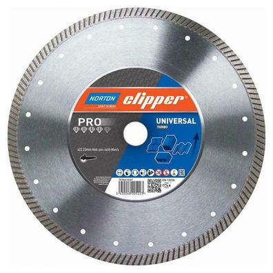 Norton Clipper Diamanttrennscheibe Pro Universal Turbo - 115x22,2 mm