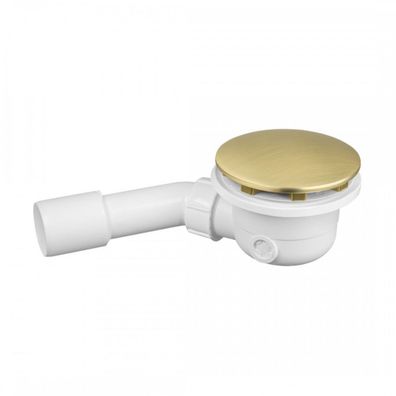 Ablaufgarnitur, Siphon Dusche, Badewanne Gold geb?rstet 90mm