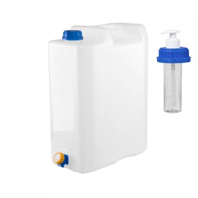 Wasserkanister 20 Liter mit Wasserhahn und Seifenspender