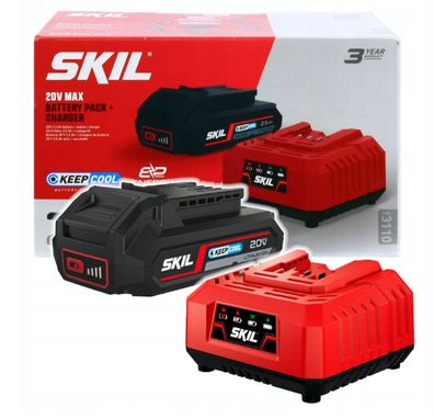 SKIL 20V SET 1 x Akku 3102 AA 2,5Ah + Ladegerät 3122 AA 2,4A, BC1E3110AA