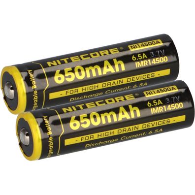 2x Nitecore Li-Ion Akku Typ 14500 IMR (NI14500A) 650 mAh AA