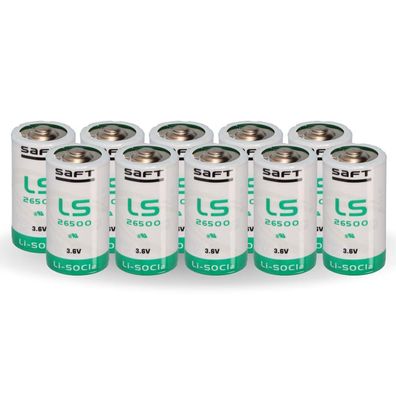 10x SAFT Lithium Batterie Baby C LS 26500 3,6V 7,7Ah Lithium-Thionylchlorid