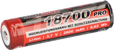 Kraftmax 18700 Pro Akku mit PCB Schutzschaltung - speziell für LED Taschenlampen