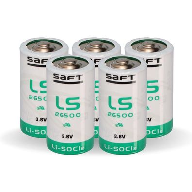 5x SAFT Lithium Batterie Baby C LS 26500 3,6V 7,7Ah Lithium-Thionylchlorid