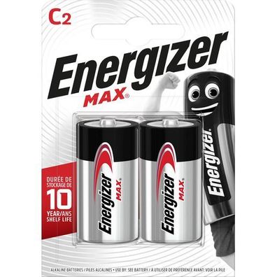 Energizer E302306701 Batterie Max Baby C 1,5 V, weiß/rot, 2 Stück