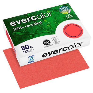 Clairefontaine Clairefontaine Recyclingpapier Evercolor himbeerrot DIN A4 80