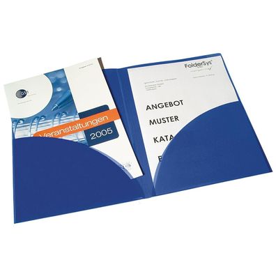 FolderSys Broschürenmappe 10008-40 DIN A4 PP Klarsichttasche blau