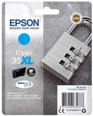 Epson C13T35924010 Tintenpatrone cyan DURABrite Ultra Ink 35 XL