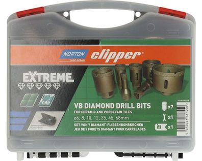 Norton Clipper Diamantbohrer Extreme VB - SET 6, 8, 10, 12, 35, 45, 68 mm M14