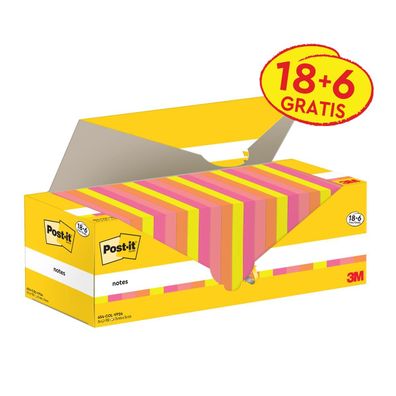 Post-it Haftnotiz 654-COL-VP24 76x76mm 100Bl. sort. 24St