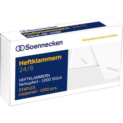 Soennecken Heftklammern 3150 24/6 verkupfert 1.000 St./Pack