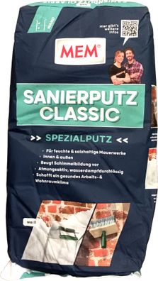 25Kg MEM Sanierputz Classic weiß