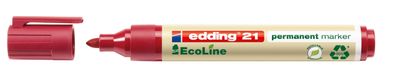 Edding 4-21002 21 Permanentmarker EcoLine - 1,5 - 3 mm, rot, nachfüllbar