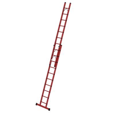 Sprossen-Schiebeleiter 2-teilig GFK mit Standard-Traverse 2x10 Sprossen