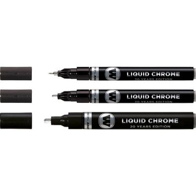 3 Molotow 52-MO703113 LIQUID CHROME™ Acrylstifte chrom 1,0, 2,0, 4,0 mm