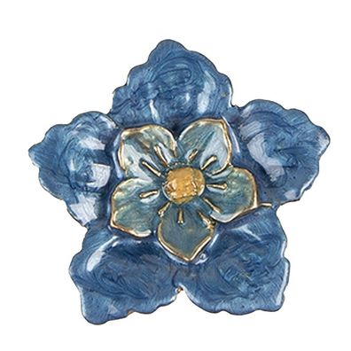 Clayre & Eef Türknauf Blume 4x3x4 cm Blau Eisen (Gr. 4x3x4 cm / S3 cm)