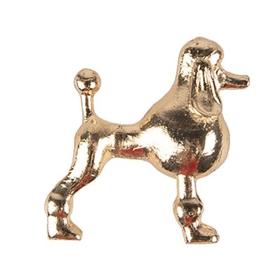 Clayre & Eef Türknauf Hund Pudel 5x4x5 cm Goldfarbig Metall (Gr. 5x4x5 cm / S3 cm)