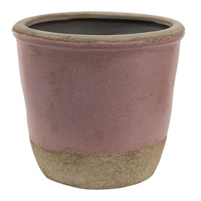 Clayre & Eef Blumentopf Ø 19x19 cm Rosa Beige Keramik (Gr. Ø 19x19 cm)