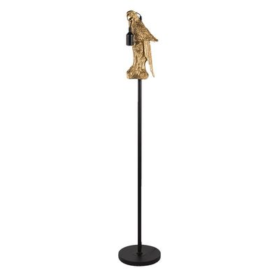 Clayre & Eef Stehlampe Papagei Ø 25x139 cm Goldfarbig Eisen