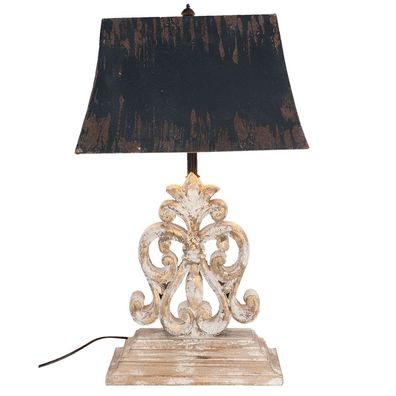 Clayre & Eef Tischlampe 40x28x67 cm Weiß Holz Rechteck