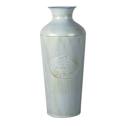 Clayre & Eef Vase Ø 22x47 cm Blau Zink Rund (Gr. Ø 22x47 cm)