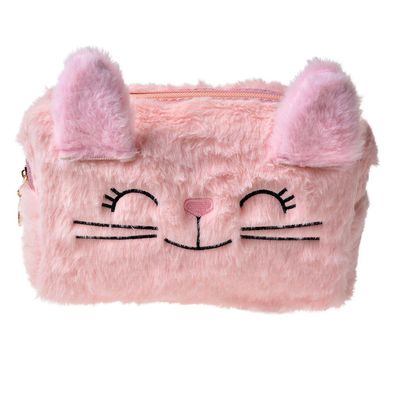 Juleeze Damenkulturtasche 18x8x10 cm Rosa Synthetisch Rechteck Katze (Gr. 18x8x10 cm)