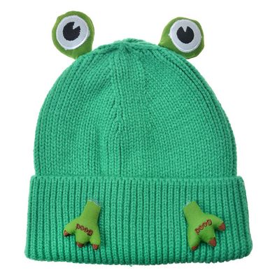 Clayre & Eef Kindermütze Grün Synthetisch Frosch