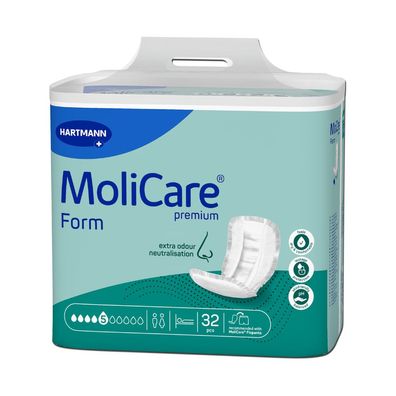 Hartmann MoliCare® Premium Form Vorlage, 5 Tropfen | Packung (32 Stück)