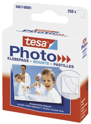 tesa 56617-00001-00 Foto-Klebepads, weiß, beidseitig klebend(S-PL)