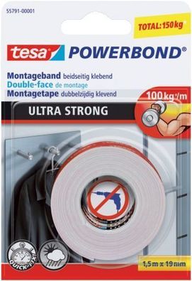 tesa® 55791-00001-00 Montageband Powerbond® - 19 mm x 1,5 m, extra stark