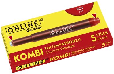 ONLINE® 17307/12 Tintenkombipatrone - 5 Stück, rot