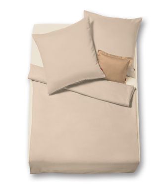 Fleuresse Lech Edelflanell Bettwäsche 135x200 Fischgrät uni beige 603089-07