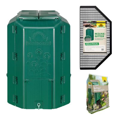 Neudorff Thermokomposter DuoTherm 530 Liter + Mäusegitter + Radivit 5kg