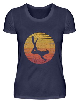 Taucher Retro Vintage Sunset - Damen Premiumshirt