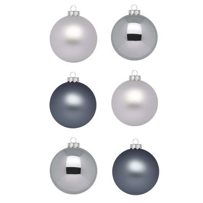 Weihnachtskugeln 20 Stk 6cm Hazy Grey