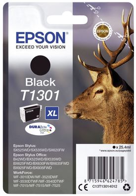 Epson C13T13014012 Original Tintenpatrone schwarz XL (C13T13014012, 1301, 13014012)