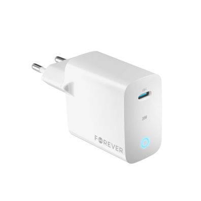 Wandladegerät mit USB-C Anschluss Schnellladegerät in Weiß 30W PD, QC